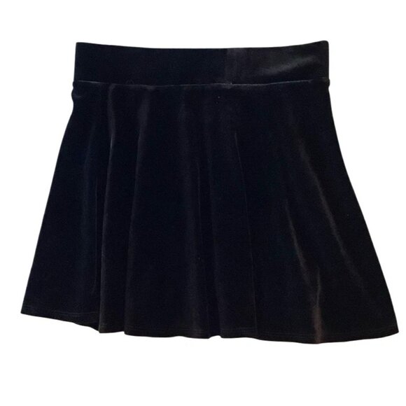 Forever 21 Velvet /Velour Pull On Skater Mini Black Skirt Womens Size Small - Picture 1 of 5